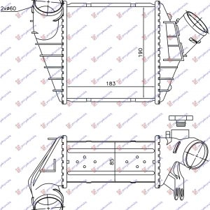 ΨΥΓΕΙΟ INTERCOOLER 1.8Τ ΒΕΝΖΙΝΗ/1.9TDI ΚΟΛΑΡΑ ΣΦΥΚΤΗΡΑ -02 (183x190x85)