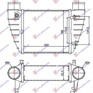 ΨΥΓΕΙΟ INTERCOOLER 2.0 TFSi ΒΕΝΖΙΝΗ - 2.0 TDi ΠΕΤΡΕΛΑΙΟ (200x190x63)