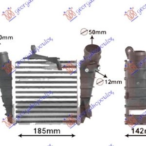 ΨΥΓΕΙΟ INTERCOOLER 1.8 TURBO ΒΕΝΖΙΝΗ 1.4/1.9 TDi ΠΕΤΡΕΛΑΙΟ (185x190x65) ΚΟΛΑΡΑ ΣΦΥΚΤΗΡΑ