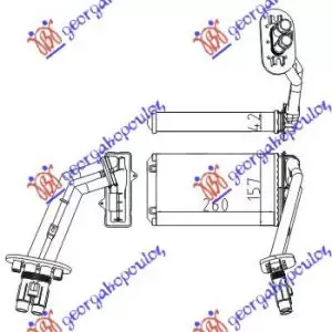 ΨΥΓΕΙΟ ΚΑΛΟΡΙΦΕΡ (M) (260x157x42) ΤΥΠΟΥ VALEO (ΜΑΖΙ ΜΕ ΤΙΣ ΣΩΛΗΝΕΣ)