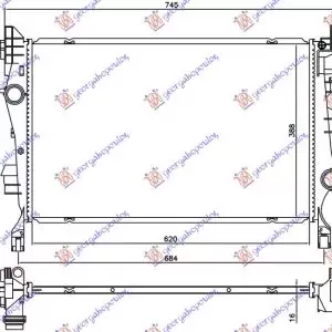 ΨΥΓΕΙΟ ΝΕΡΟΥ 1.4 TURBO BENZINH/1.3-1.6 MJTD ΠΕΤΡΕΛΑΙΟ ΜΗΧΑΝΙΚΟ/ΑΥΤΟΜΑΤΟ 2WD/4WD (620x388x16)