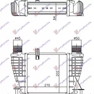 ΨΥΓΕΙΟ INTERCOOLER 1.5 ΠΕΤΡΕΛΑΙΟ (210x205x64) ΚΟΛΑΡΑ ΣΦΥΚΤΗΡΑ ΜΕΓΑΛΟΙ ΠΥΡΟΙ