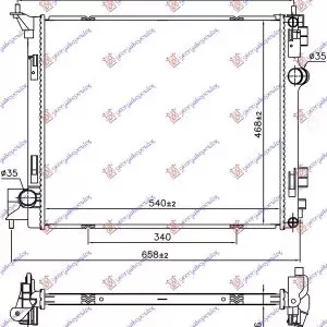 ΨΥΓΕΙΟ ΝΕΡΟΥ 1.6 DIG-TURBO ΒΕΝΖΙΝΗ 1.6 dCi ΠΕΤΡΕΛΑΙΟ (540x468x26)
