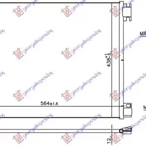 ΨΥΓΕΙΟ A/C ΓΙΑ ΌΛΑ ΒΕΝΖΙΝΗ/ΠΕΤΡΕΛΑΙΟ (564x438x12)