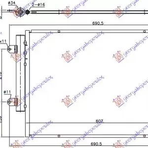 ΨΥΓΕΙΟ A/C 1.6 DDiS ΠΕΤΡΕΛΑΙΟ (607x407x12) ΜΕ START/STOP